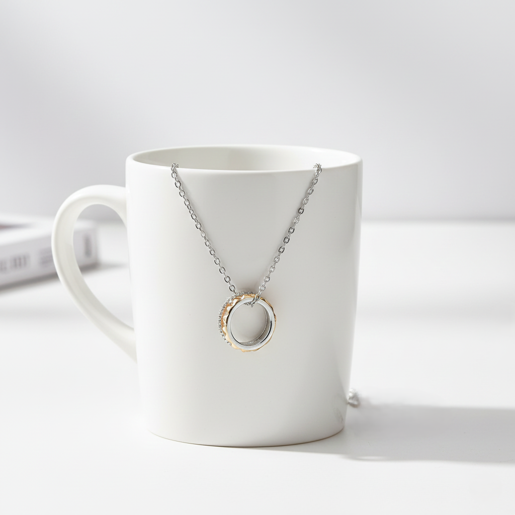 Silver Trinity Ring Pendant For Her