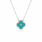 Silver Turquoise Clover Pendant