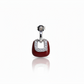 Silver Bordeaux Red Long Earring