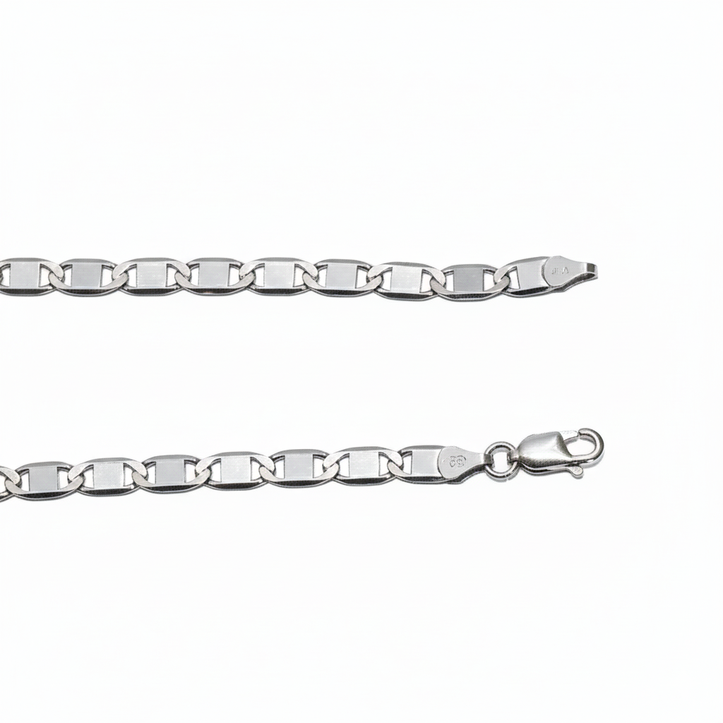 Silver Flat Jazzy Chain For Him