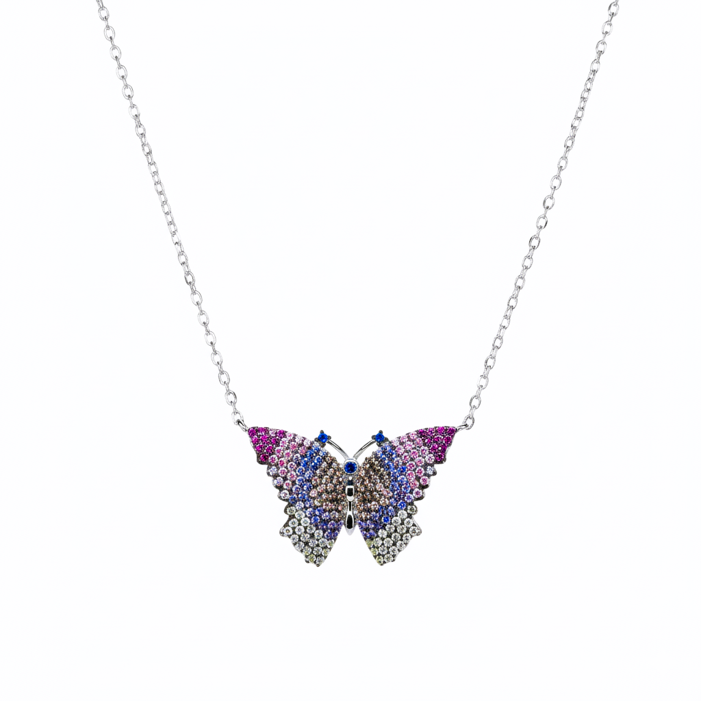 Silver Italian Fancy Butterfly set