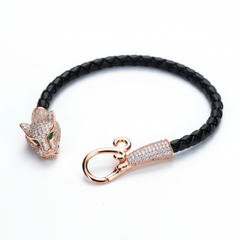 Rose Gold Panther Head Luxury Bracelet For Her