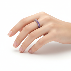 Silver Elegant violet Eternity Band for her
