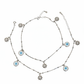 Silver Evil eye and Sun charms Anklet