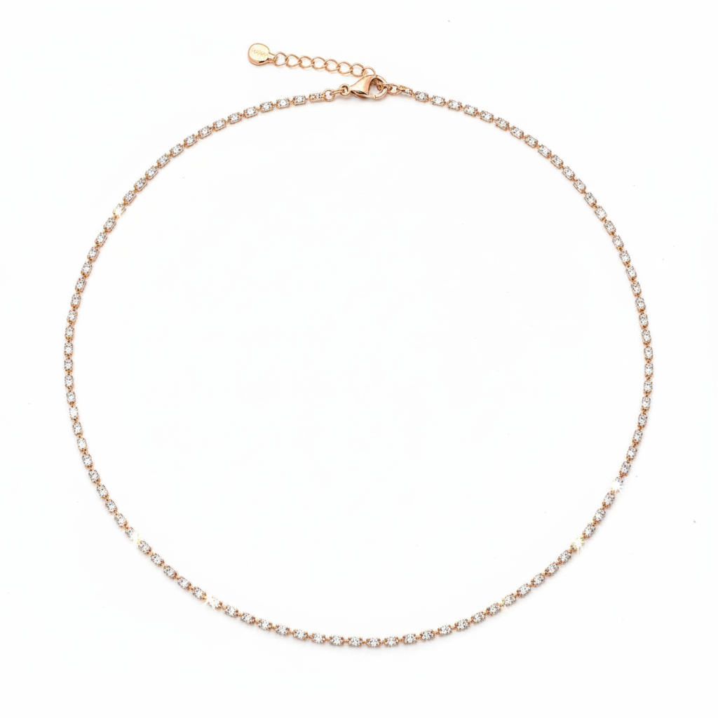 Rose Gold Dainty Tennis Chain For Her