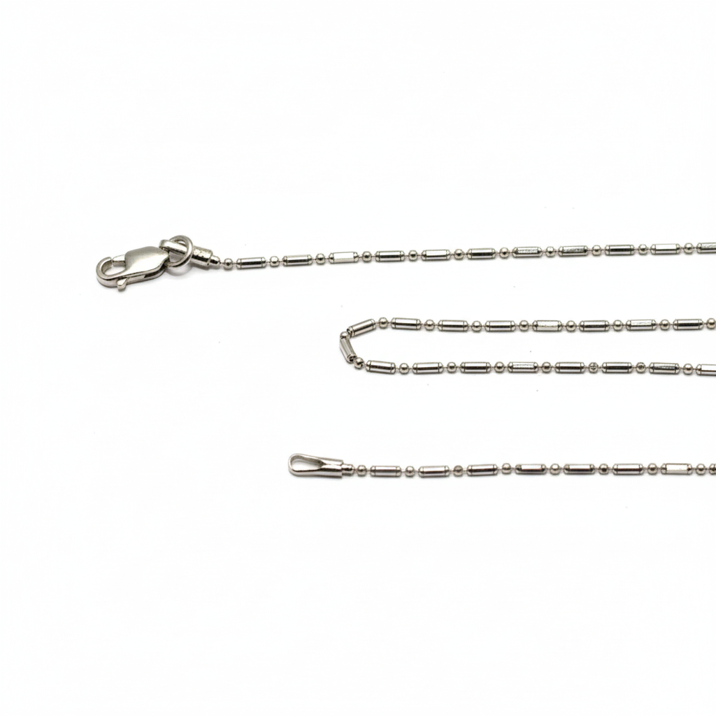 Silver Beads and Bar Chain For Her