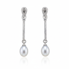 Silver Knot Pearl drop hanging Earrings