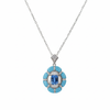 Silver Santorini sunset Turquoise Blue Luminous Pendant