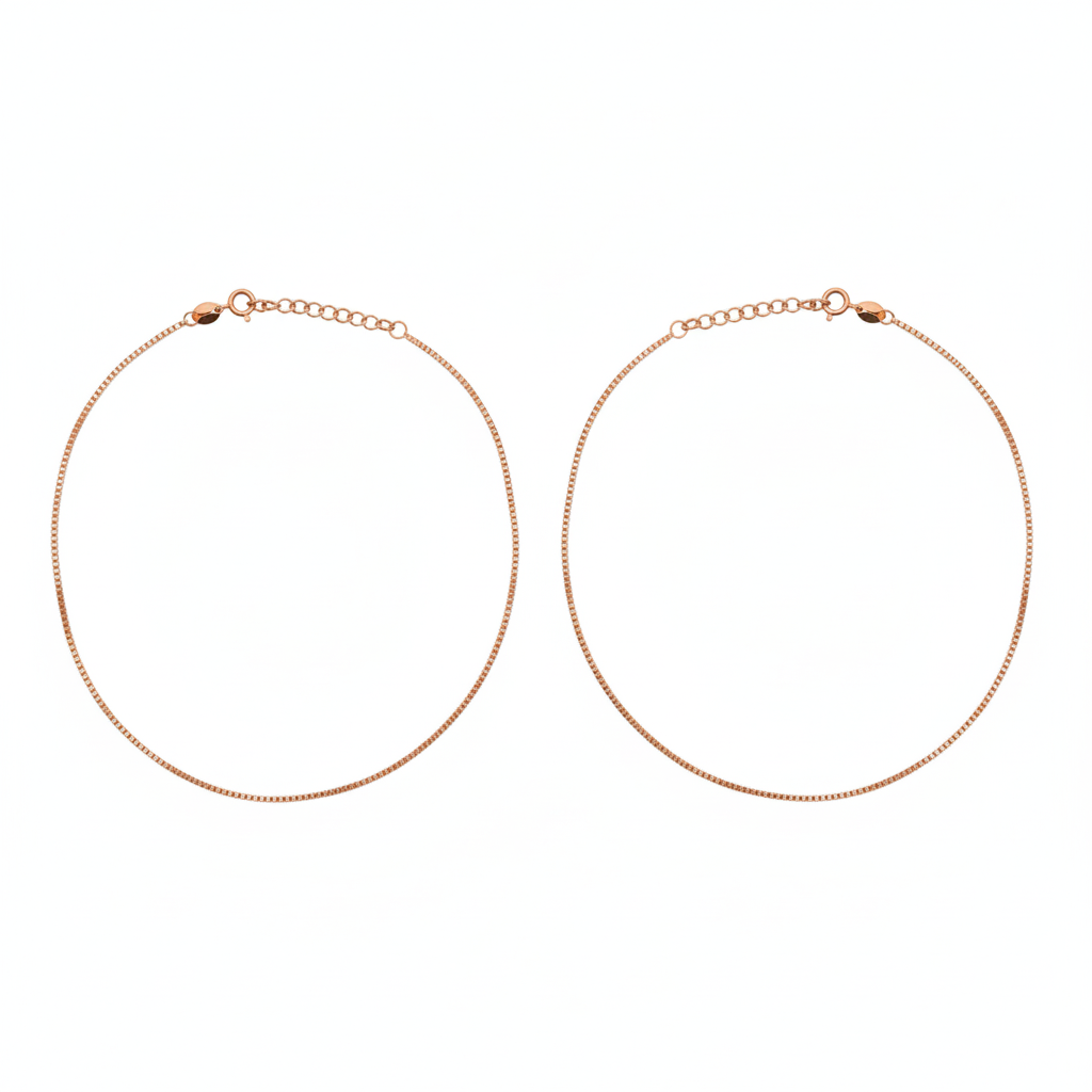 Rose Gold Box chain Anklet For her