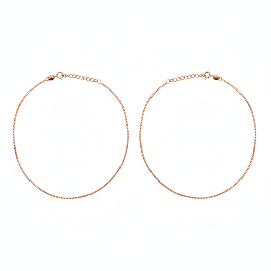 Rose gold premium box chain Anklet for her