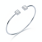 Silver White Baguette Cut Zircona Bracelet