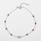 Silver Ruby Red anklet For her