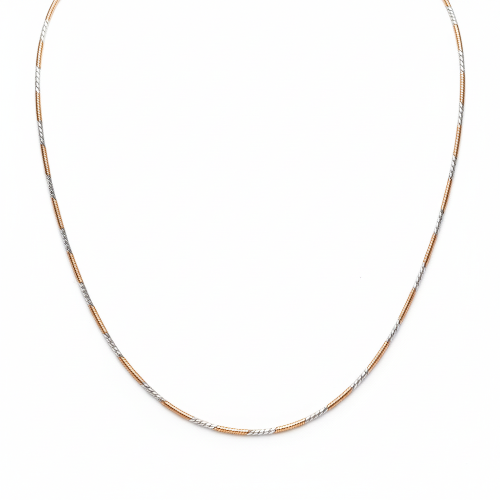 Rose Gold Two-Tone Dainty Snake Chain For Her
