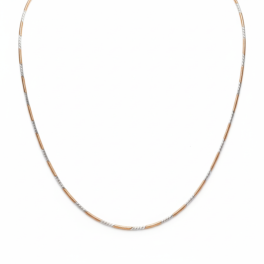 Rose Gold Two-Tone Dainty Snake Chain For Her