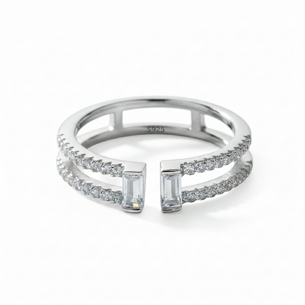 Silver Split Band Ring