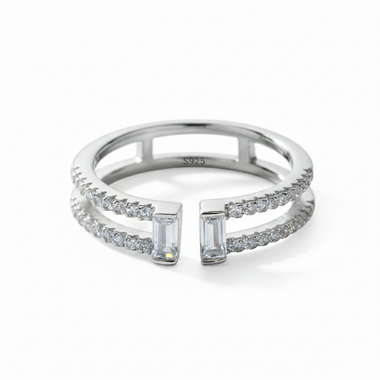 Silver Split Band Ring