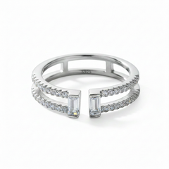 Silver Split Band Ring
