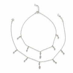 Silver Teardrop Charms Anklet for the cute her