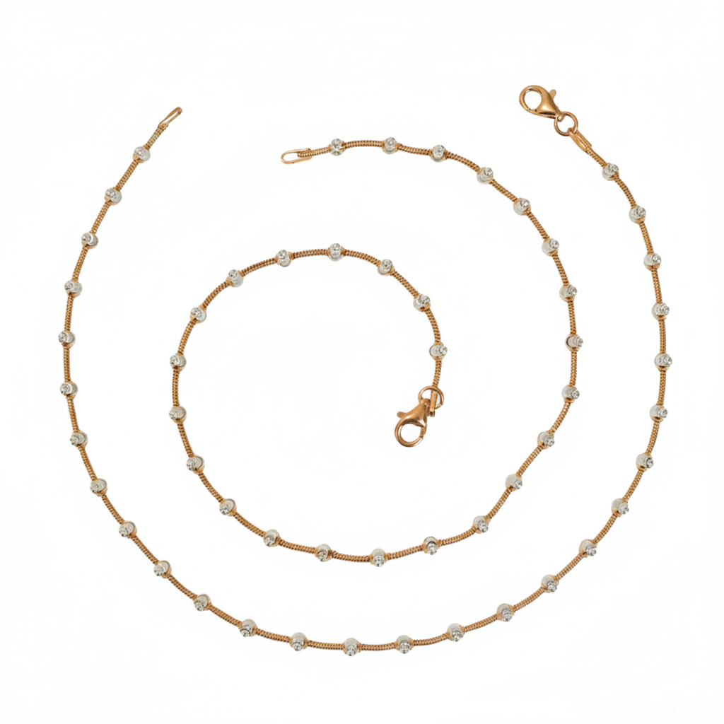 Rose gold luminous Silver Beads  Anklet for her