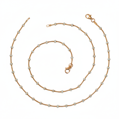 Rose gold luminous Silver Beads  Anklet for her