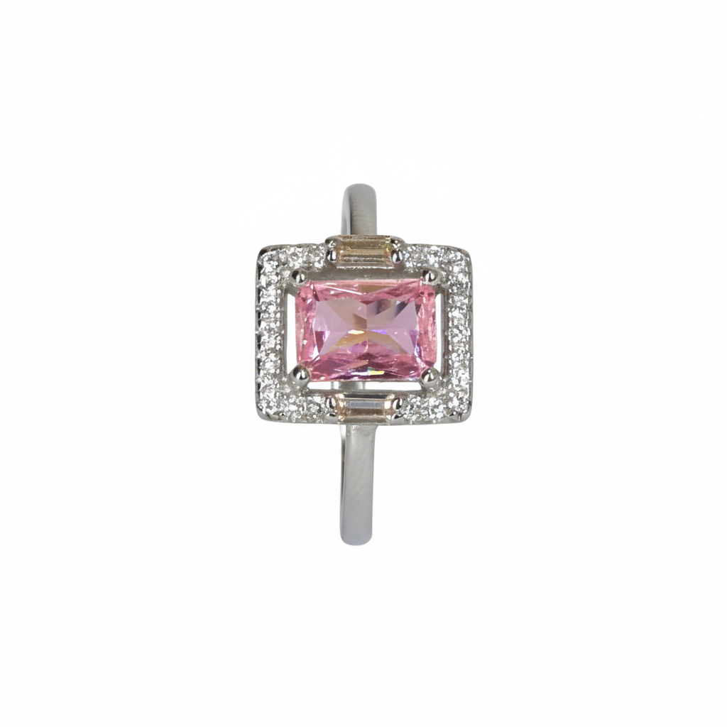  Silver Radiant Hibiscus Ring For Her