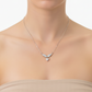 Silver Angel Wings Heart Chain Pendant