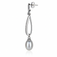 Silver Knot Pearl drop hanging Earrings