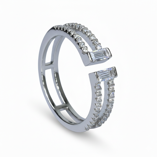 Silver Split Band Ring