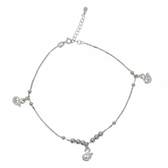 Silver Graceful Swan Anklet for her