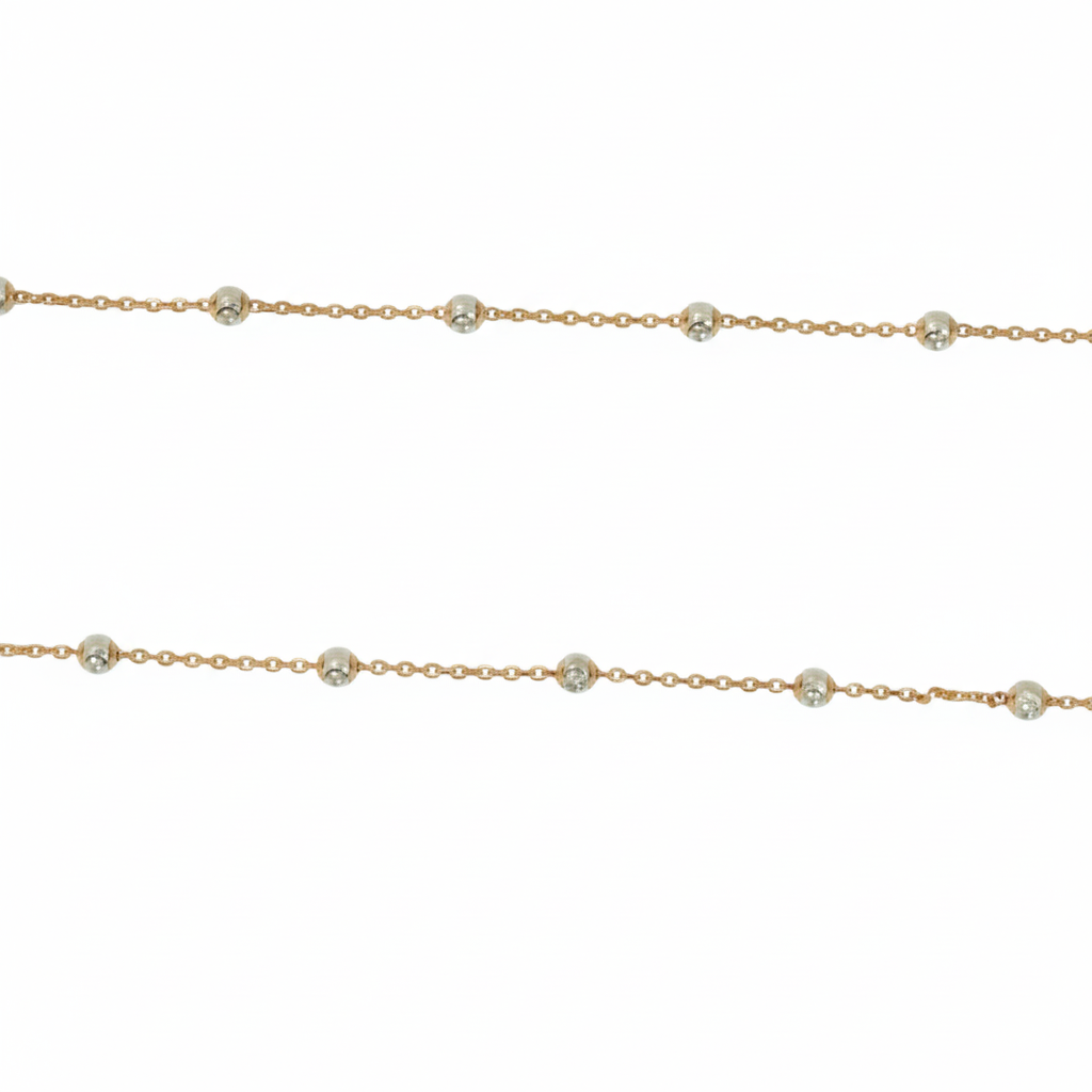 Rose gold with cut design balls anklet for her