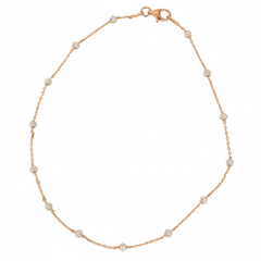 Rose gold with cut design balls anklet for her