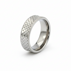 Silver Honeycomb Texture Ring For Her