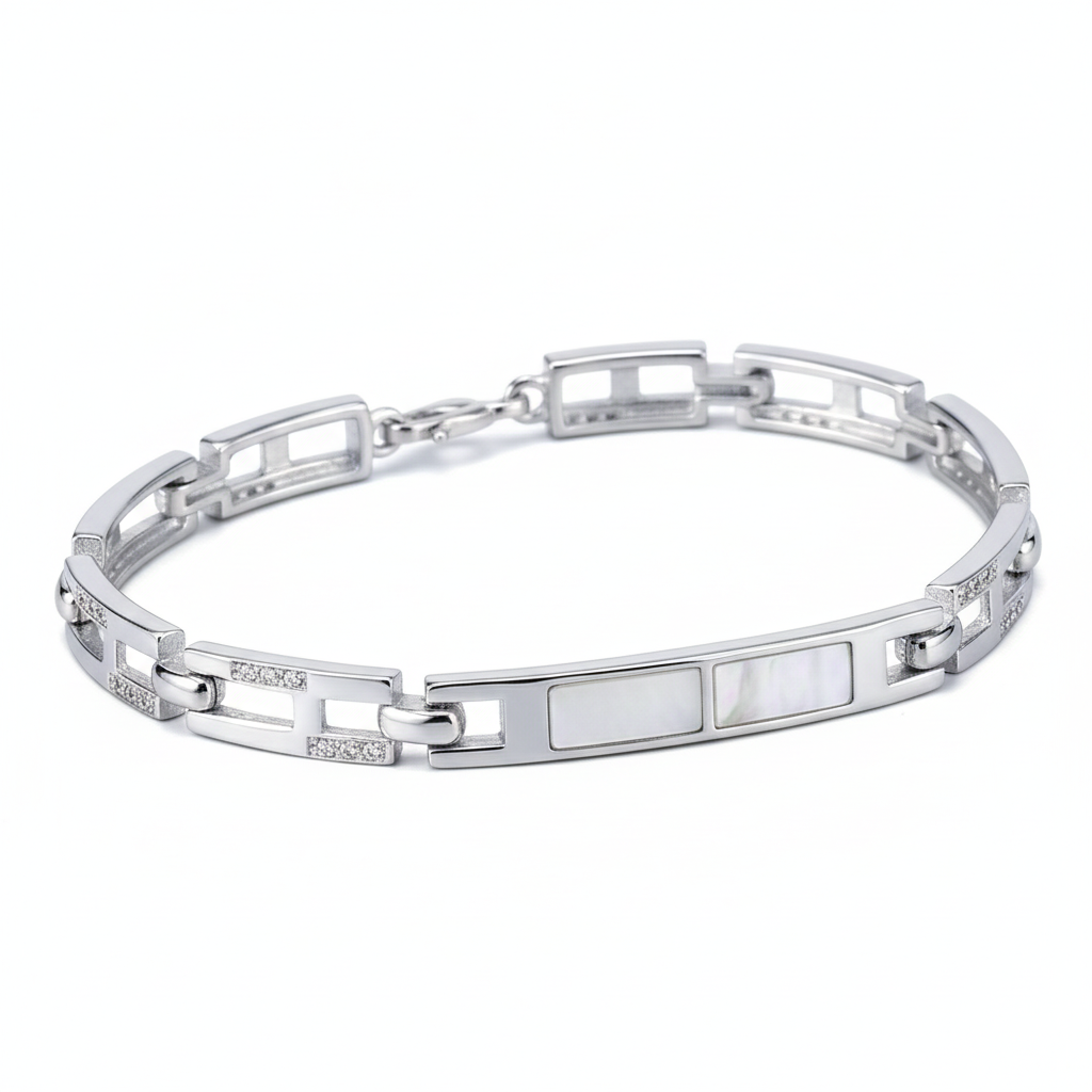 Silver Lumina Modern Bracelet For Him