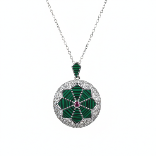Silver Green Sparkle Pendant