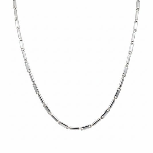 Silver Stick Bar Chain For Him