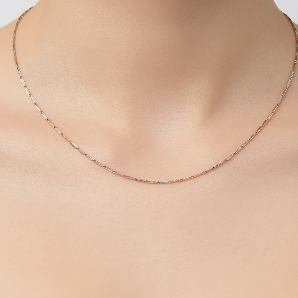 Silver Premium rose gold Delicate Two tone Snake chain for her