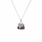 Silver Purple Handbag Charm Pendant