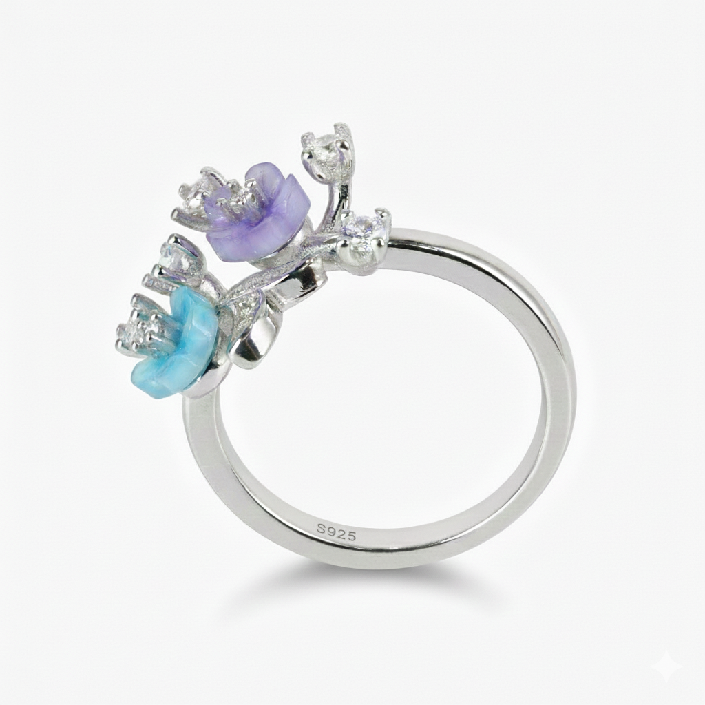 Silver Enchanted Garden Bloom ring for her