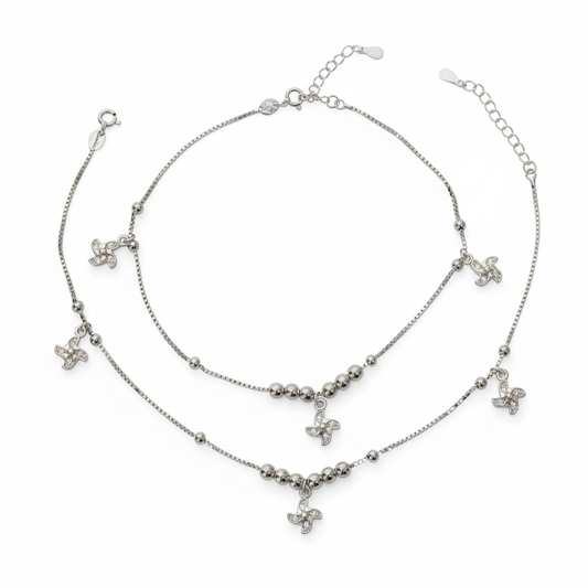 Silver Star charm Anklets