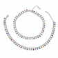 Silver Multicoloured Heart Drop Anklet