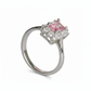 Silver Radiant Pink Statement Ring For Her