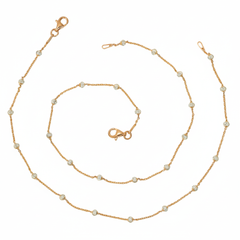 Rose gold with cut design balls anklet for her