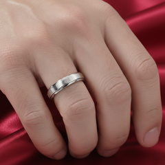 Silver Aesthetic Spinner Band ring for him