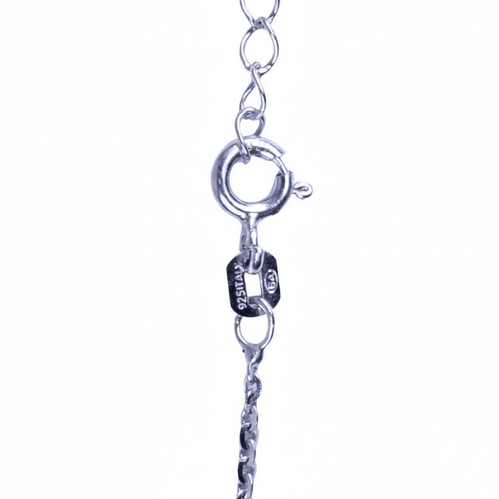 Silver Blue Sapphire chain  Necklace