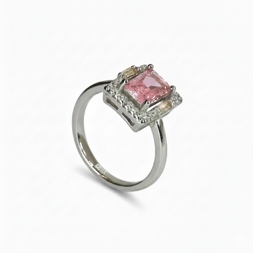  Silver Radiant Hibiscus Ring For Her