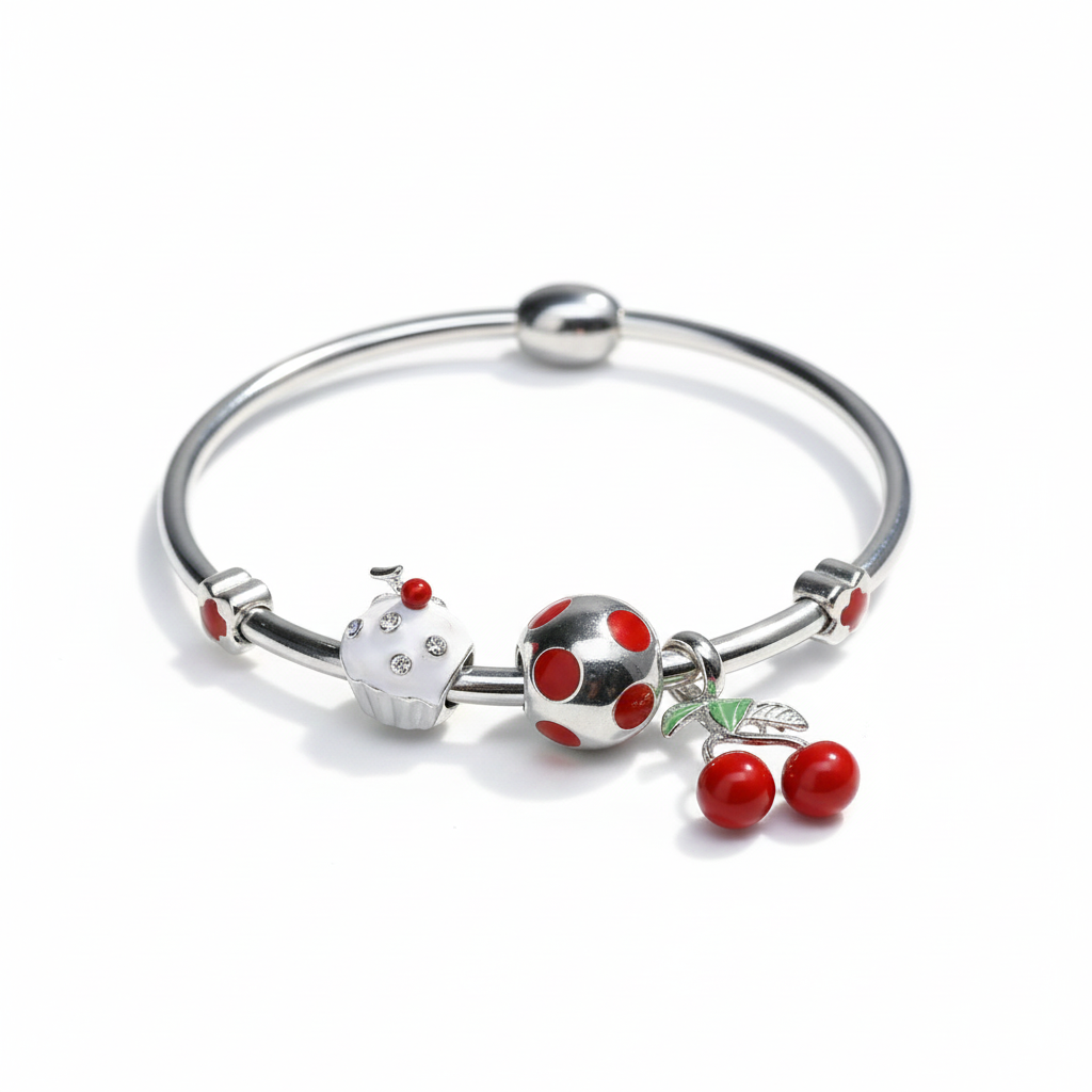 Silver Sweet Treats Charms Openable Bracelet for her