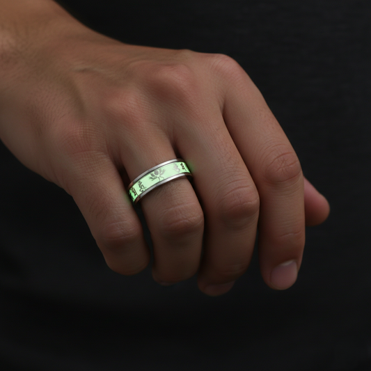 Glow-in-the-Dark 925 Silver Band For Him