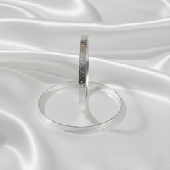 925 Silver Hammered Mirror polished Kada bracelet