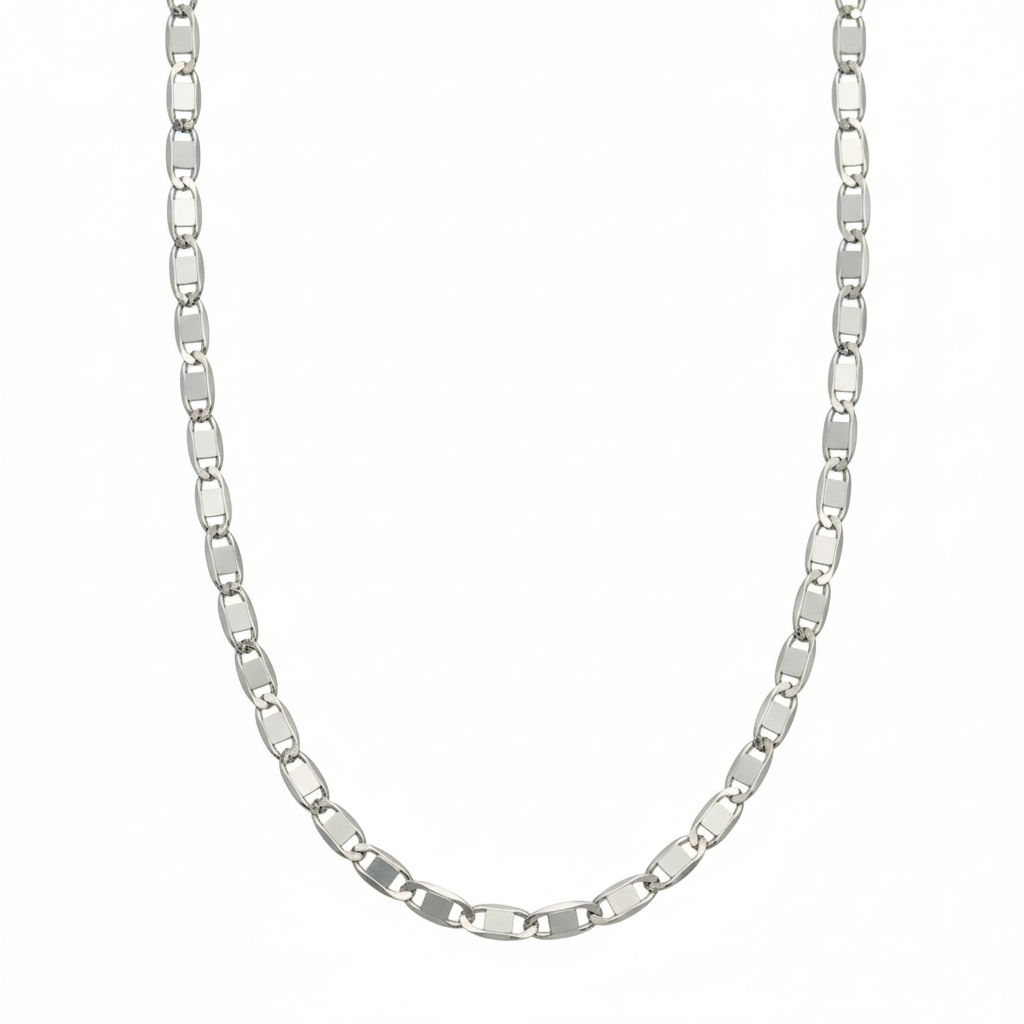 Silver Flat Jazzy Chain For Him