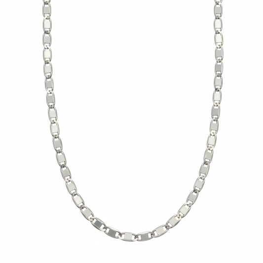 Silver Flat Jazzy Chain For Him